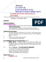 TATA IBADAH HARI MINGGU ADVEN III + Perjamuan Kudus Akhir Tahun + BAPTISAN - 11 Desember 2022 - PAGI.