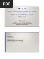 Lecture - 10 - Unit Commitment - Part A