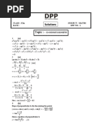 Co-Ordinate Geometry A-1