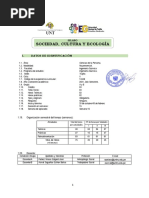Silabo de Sociedad Cultura y Ecología