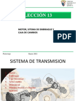 Lección 13 Sistema de Transmisión Motor, Sitema de Embrague y Caja de Cambios