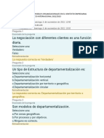 Examen Estructuras y Modelos Organizacionales en El Contexto Empresarial Actual - Eude