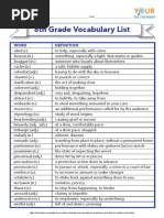 8th Grade Vocabulary List