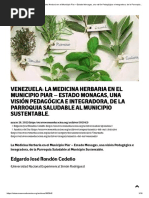 Venezuela - La Medicina Herbaria en El Municipio Piar - Estado Monagas, Una Visión Pedagógica e Integradora, de La Parroquia Saludable Al Municipio Sustentable.