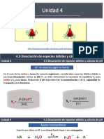 4.3 Disociación de Especies Débiles y Cálculo de PH