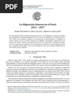 La Migración Interna en El Perú 2012-2017