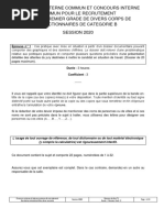 Sujet Du Concours de Secrétaire Administratif de La Session 2020 PDF