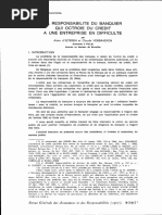 La Responsabilite Du Banquier Qui Octroie Du Credit A Une Entreprise en Difficulte