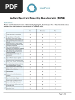 Autism Spectrum Screening Questionnaire Assq