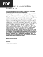 Ensayo Sobre El Pensamiento de Francis Bacon