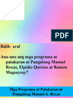 Mga Programa at Patakaran Ni Pang. Garcia