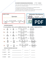 Suma y Resta de Fracciones de Difeente Denominador