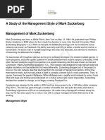 A Study of The Management Style of Mark Zuckerberg