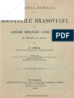 Nicolae Iorga - Socotelile Brașovului Și Scrisori Romanesci Catre Sfat În Secolul Al XVII-lea PDF