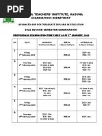 2021-2022 2nd Sem PGDE Exams Time-Table PDF