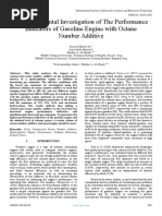 An Experimental Investigation of The Performance Indicators of Gasoline Engine With Octane Number Additive