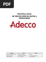 Política Local de Protección de Datos Y Privacidad