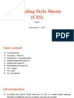 Cascading Style Sheets (CSS) : September 1, 2021