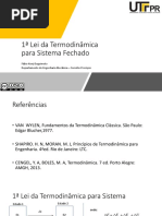 4 - 1 Lei para Sistema Termodinâmica