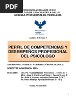 Perfil de Competencias Y Desempeños Profesional Del Psicólogo