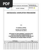 PSP-KPD-FAB-G6014 R3215 Mechanical Completion Procedure Rev A1