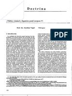 Política Criminal y Dogmática Penal Europeas. (Joachim Vogel)