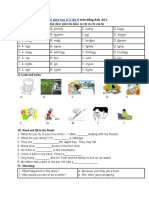 I. môn tiếng Anh -Đề 1 I. Chọn từ có phần gạch chân được phát âm khác so với các từ còn lại