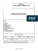 Recepción de Facturas: Comin S.A. Procedimiento Administrativo