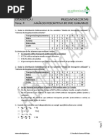 Tema 3. Dos Variables. 2. Preguntas Cortas