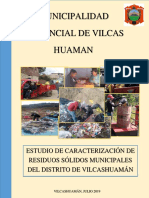 Estudio de Caracterización de Residuos Sólidos Municipales Del Distrito de Vilcashuamán Julio-2017