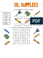 School Supplies: 1. Arrastra La Palabra Correcta Con Su Imagen