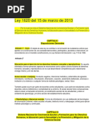 Ley 1620 Del 15 de Marzo de 2013: Capítulo I Disposiciones Generales