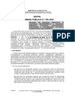 Edital CHAMADA PÚBLICA N.º 185-2020: Augusto Pestana 50 São Pelegrino