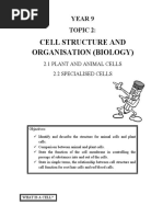 Cell Structure and Organisation (Biology) : Year 9 Topic 2