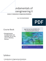 Fundamentals of Bioengineering II: Lecture 2: Introduction To Engineering Calculations