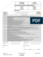 Check List Verificación Camioneta - Spence