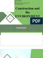 Construction and The Environment: College of Engineering and Architecture Civil Engineering Department