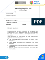 Prueba Diagnóstica de Matematica 2do Sec-CHESA