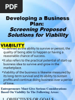 Developing A Business Plan VIABILITY