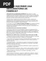 Cómo Inscribir Una Declaratoria de Fábrica