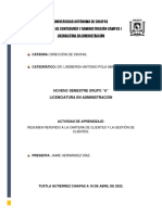 Resumen Cartera de Clientes y Gestión de Cartera de Clientes