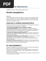 Sonda Nasogastrica.