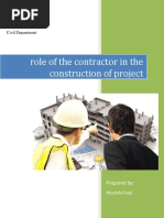 Role of The Contractor in Constraction of The Project