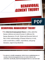 Behavioral Management Theory