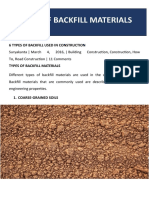 Types of Backfill Materials