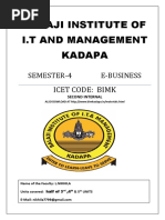 Balaji Institute of I.T and Management Kadapa: Semester-4 E-Business