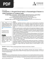 Candidemia A Hospital Based Study in Haematological Patients in Adult Population of Northern India