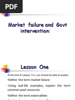 Market Failure and Govt Intervention