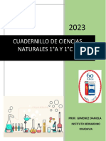 Cuadernillo de Ciencias Naturales 1°A Y 1°C 1: Prof. Gimenez Daniela