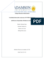 Correlation Between The Occurrence of COVID-19 Pandemic and Decrease of Operations of Businesses in Manila